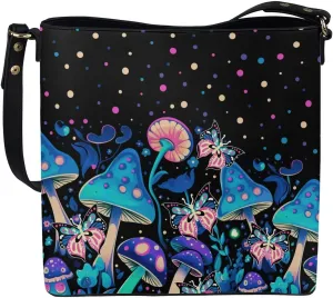 HUGS IDEA Boho Bags for Women Leather Handbag Shoulder Bucket Crossbody Purse
