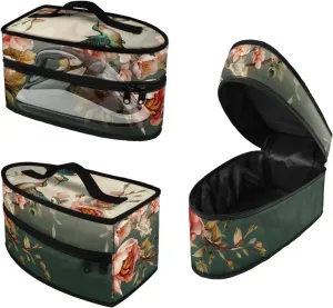 Hummingbird Iron Storage Case Carry Bag for Full-Size Irons Flower Dustproof Travel Irons Carrying Organizer with Handle & Zipper Closure,Bag Only
