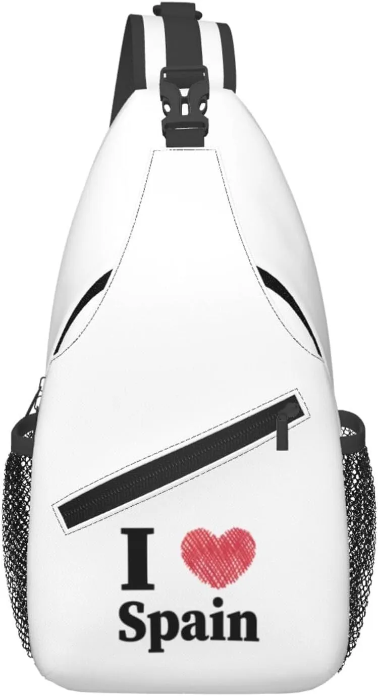 I Love Spain Crossbody Bags For Women Men Chest Backpack Gym Shoulder Bag Travel Outdoor Sports Casual Crossbody Bags
