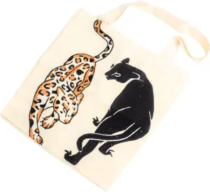 ICONIUM FASHION Leopard Printed Tote Bag for Women, Cute Cloth Cotton Bags for Shopping Beach Grocery Trendy Gifts, Beige, One Size