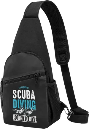 I'd Rather Be Scuba Diving Crossbody Bags Adjustable Leisure Travel Crossbody Shoulder Bag Unisex