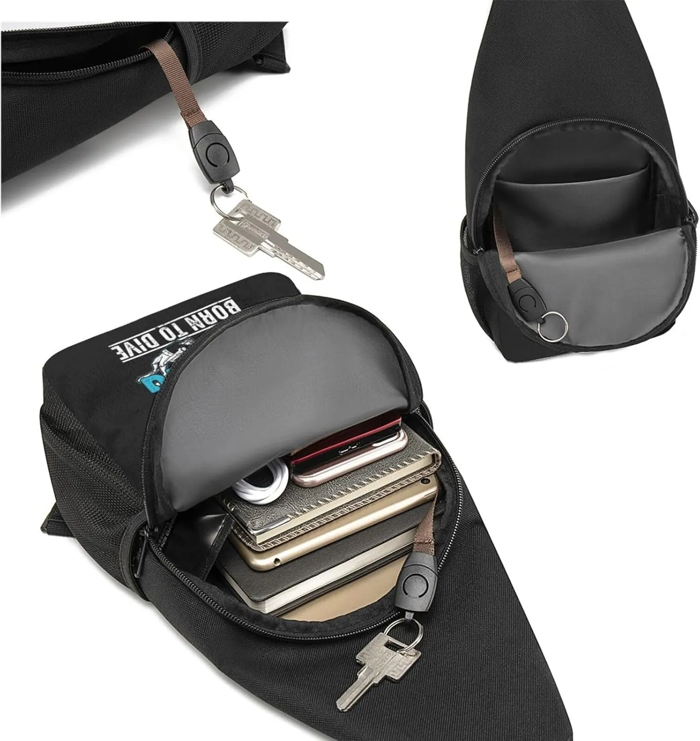 I'd Rather Be Scuba Diving Crossbody Bags Adjustable Leisure Travel Crossbody Shoulder Bag Unisex