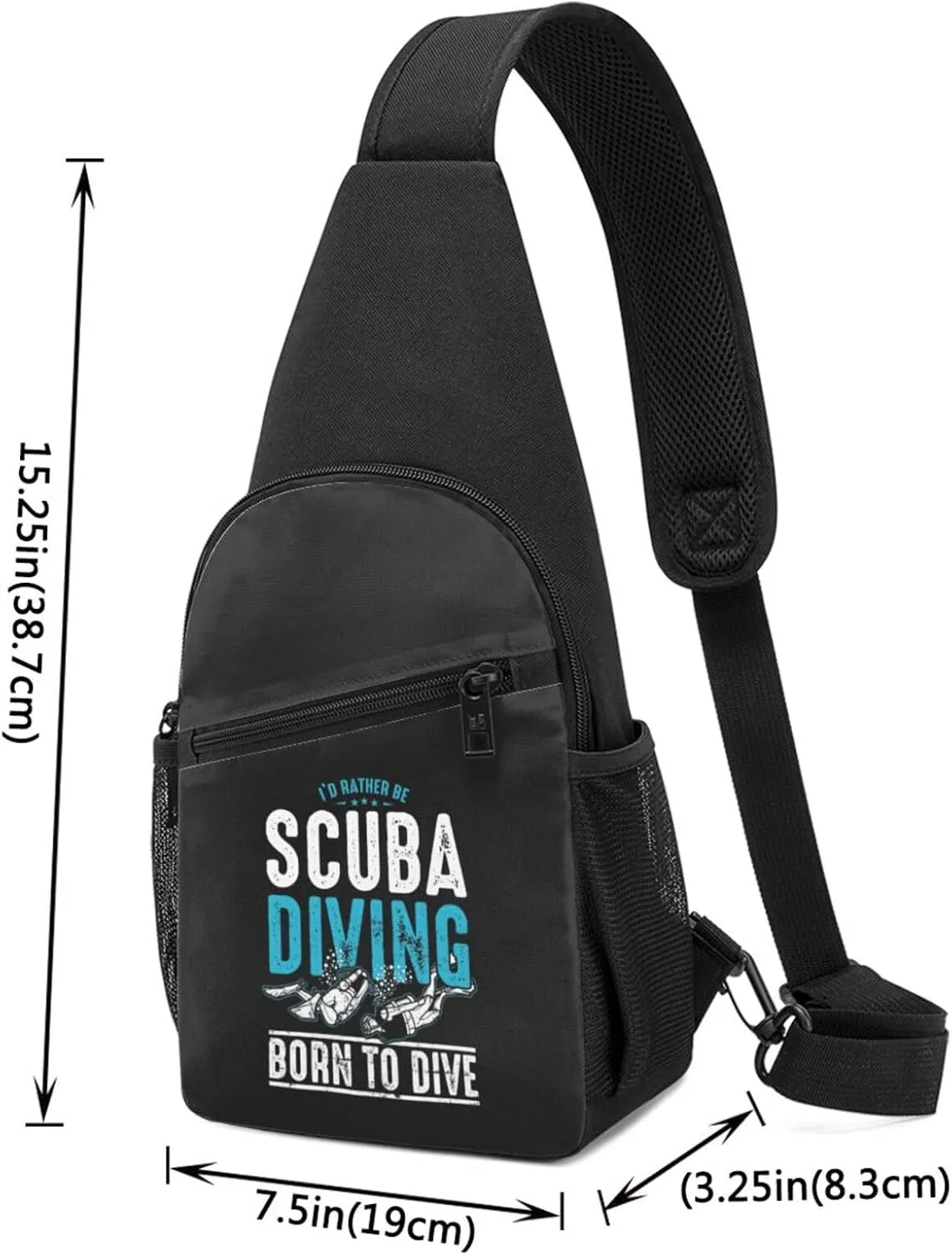 I'd Rather Be Scuba Diving Crossbody Bags Adjustable Leisure Travel Crossbody Shoulder Bag Unisex