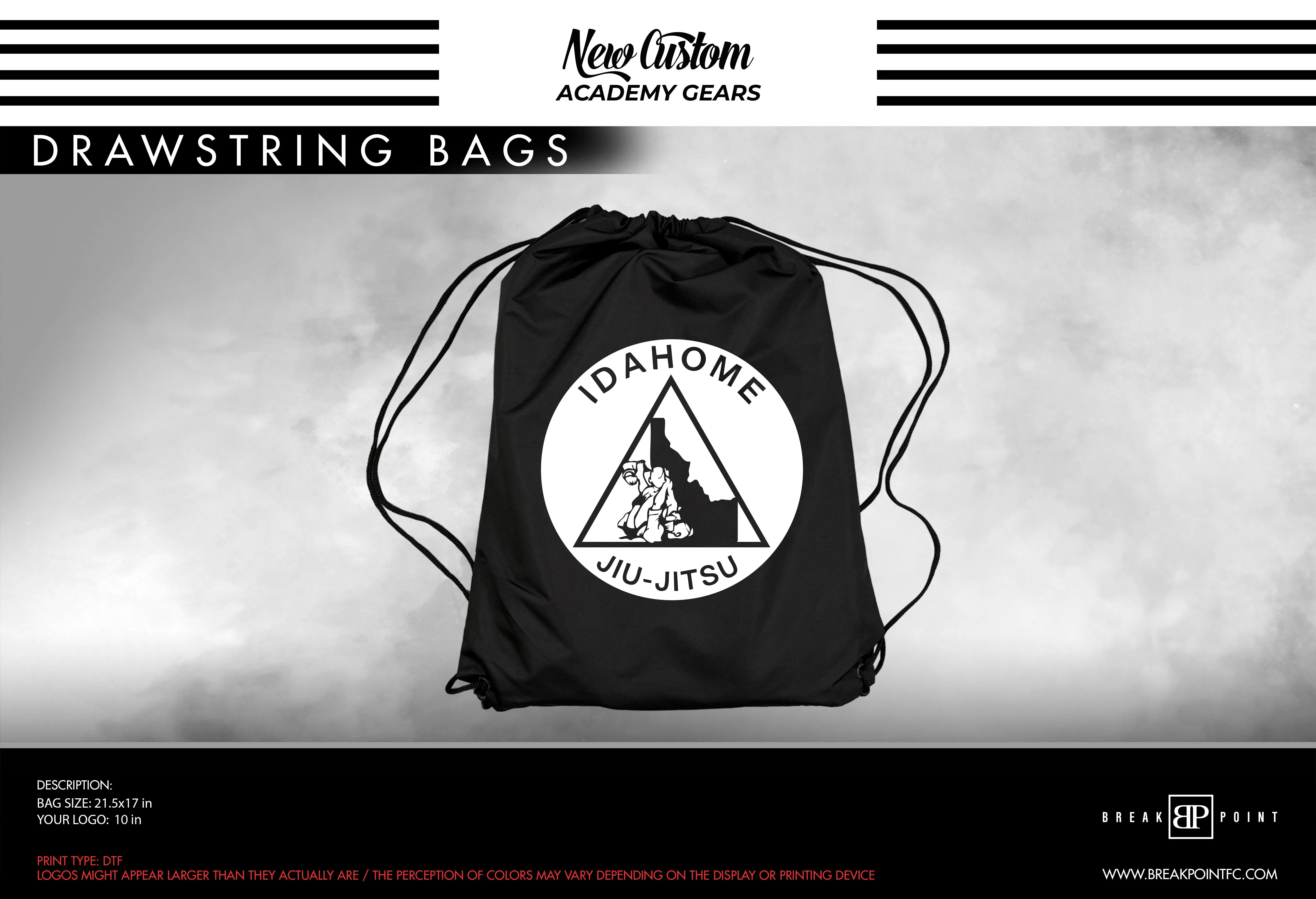 Idahome Jiu Jitsu Academy Drawstring Bags #1185 A
