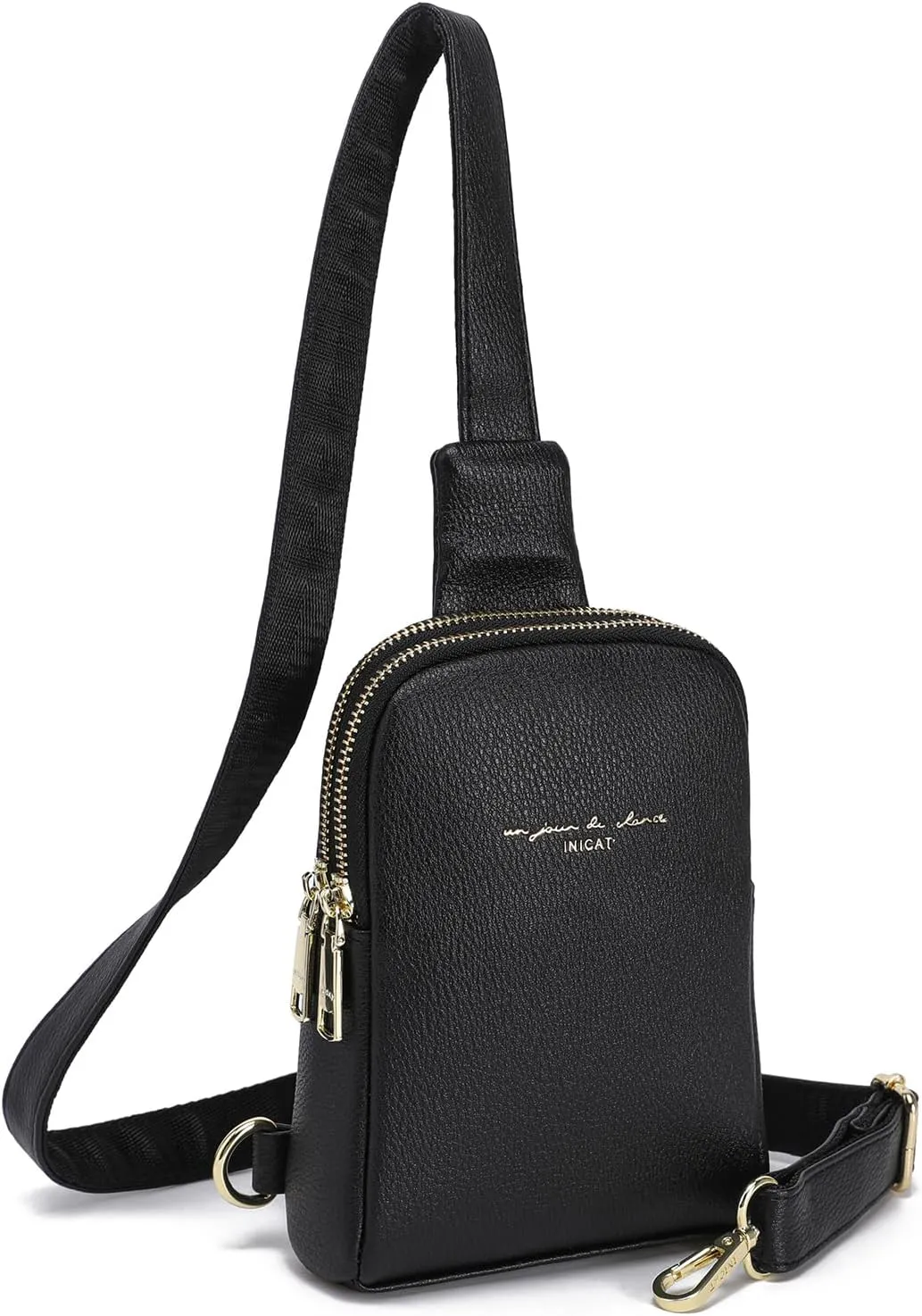 INICAT Small Crossbody Sling Bags for Women Vegan Leather Cell Phone Purse Fanny Packs for Women Men