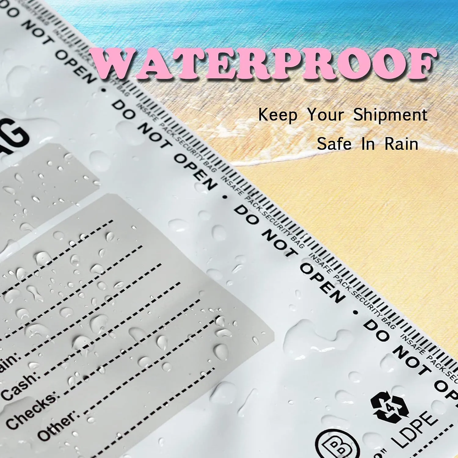 INSAFEPACK 100PCS 9"x12" Business Bank Deposit Bags - High Level Security Tamper Evident Bag - Self Adhesion Plastic Security Deposit Bag