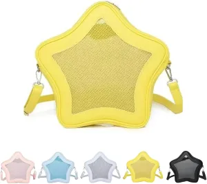 Ita Bag, Kawaii Star-Shaped Backpack – Large Capacity, Waterproof, Lightweight, Cross-body Bag (Yellow)