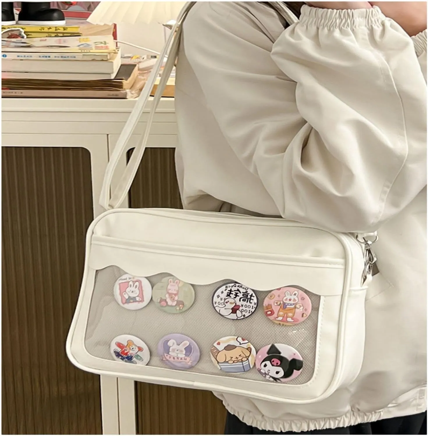 Ita Bag Storage Pin Crossbody Bag for Women Girls Gift, Pin Bag Shoulder Bag for Sports Pins, Memorial Pins, Travel Brooches
