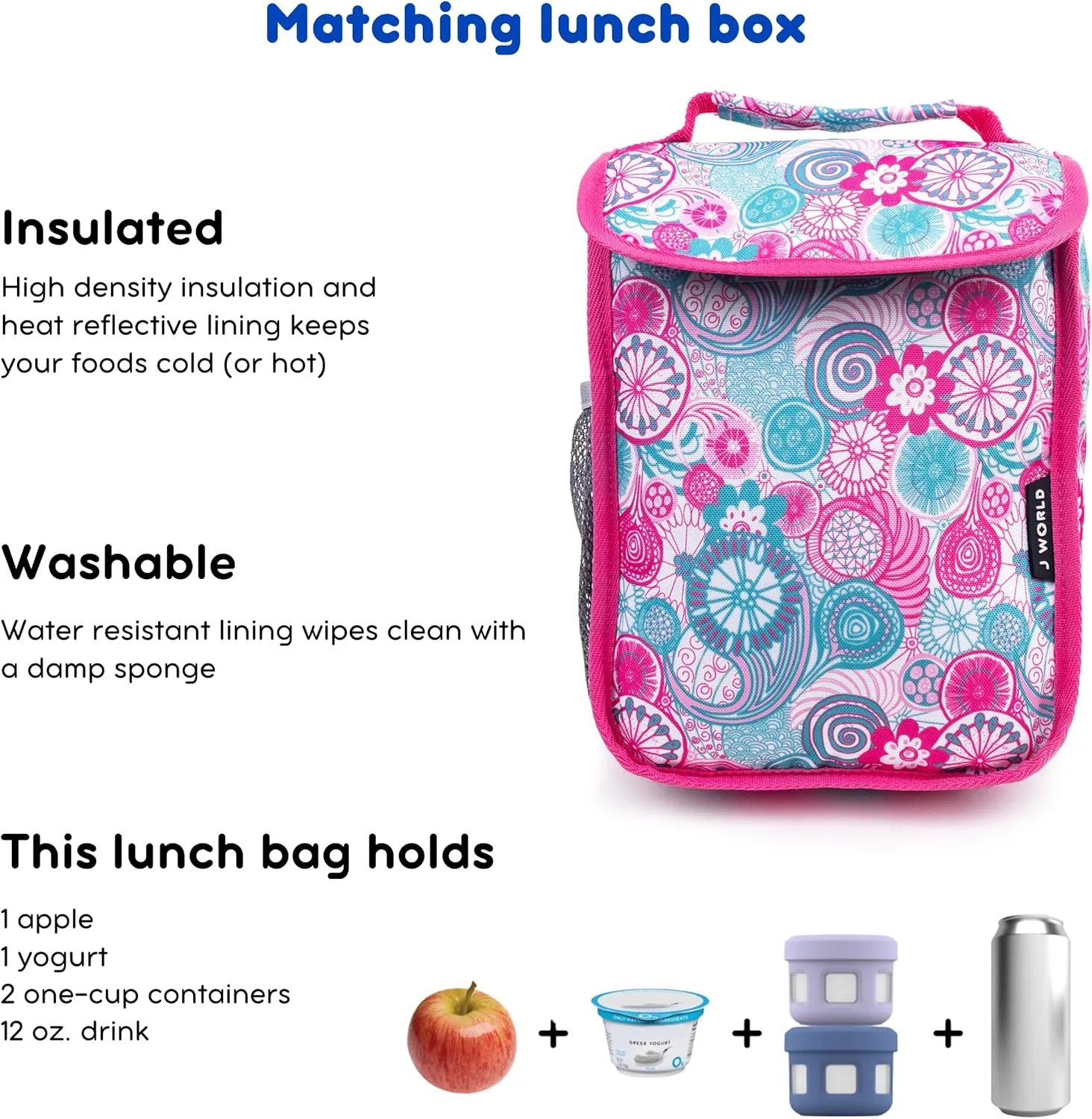 J World New York Lollipop Kids Rolling Backpack & Lunch Bag Set, Blue Raspberry, One Size