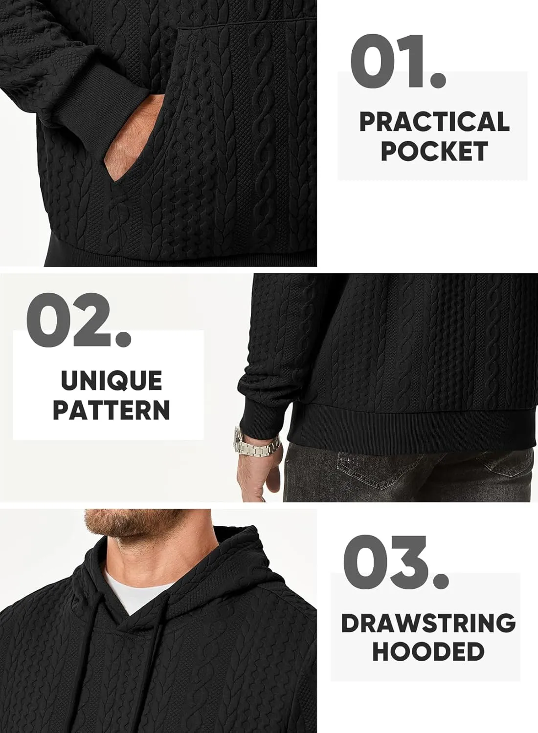 JMIERR Mens Hoodie Pullover 2024 Sweatshirts Graphic Hoodie Long Sleeve Drawstring Fashion Hooded Shirt with Pocket