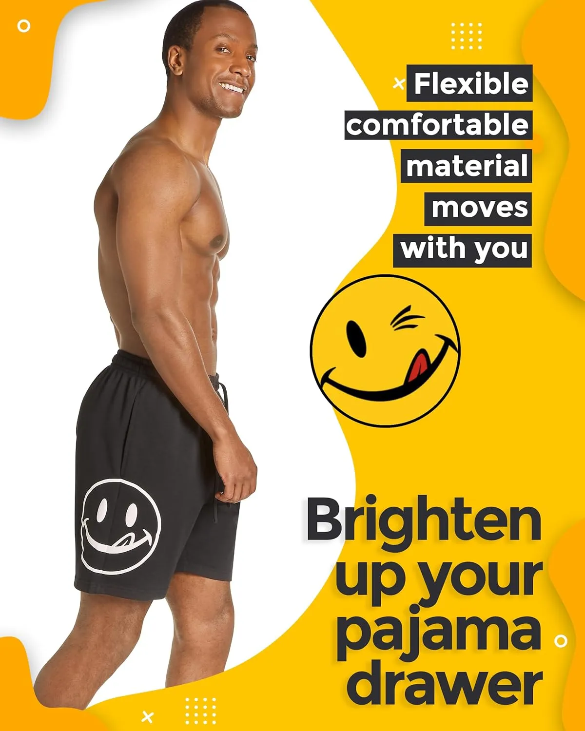 JOE BOXER French Terry Mens Pajama Shorts, Logo Print Mens Sleep Shorts Loungewear, Summer PJ Bottoms