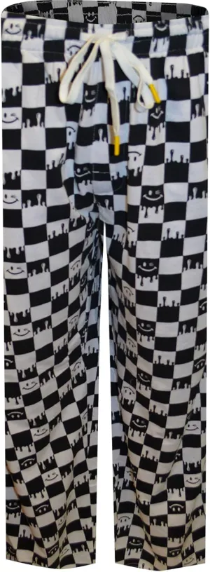 Joe Boxer Mens Loungewear Checkerboard Melting Licky Loungepants (Small), Black
