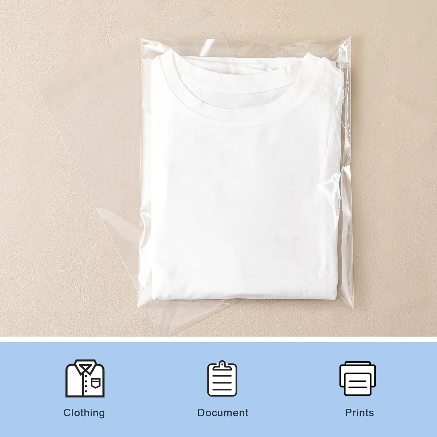 joybest 1000 Pcs - 11 x 14 Inch Clear Resealable Cello Cellophane Bags, Plastic Self Sealing Polypropylene Bag for T Shirts, Photos, Documents, Prints