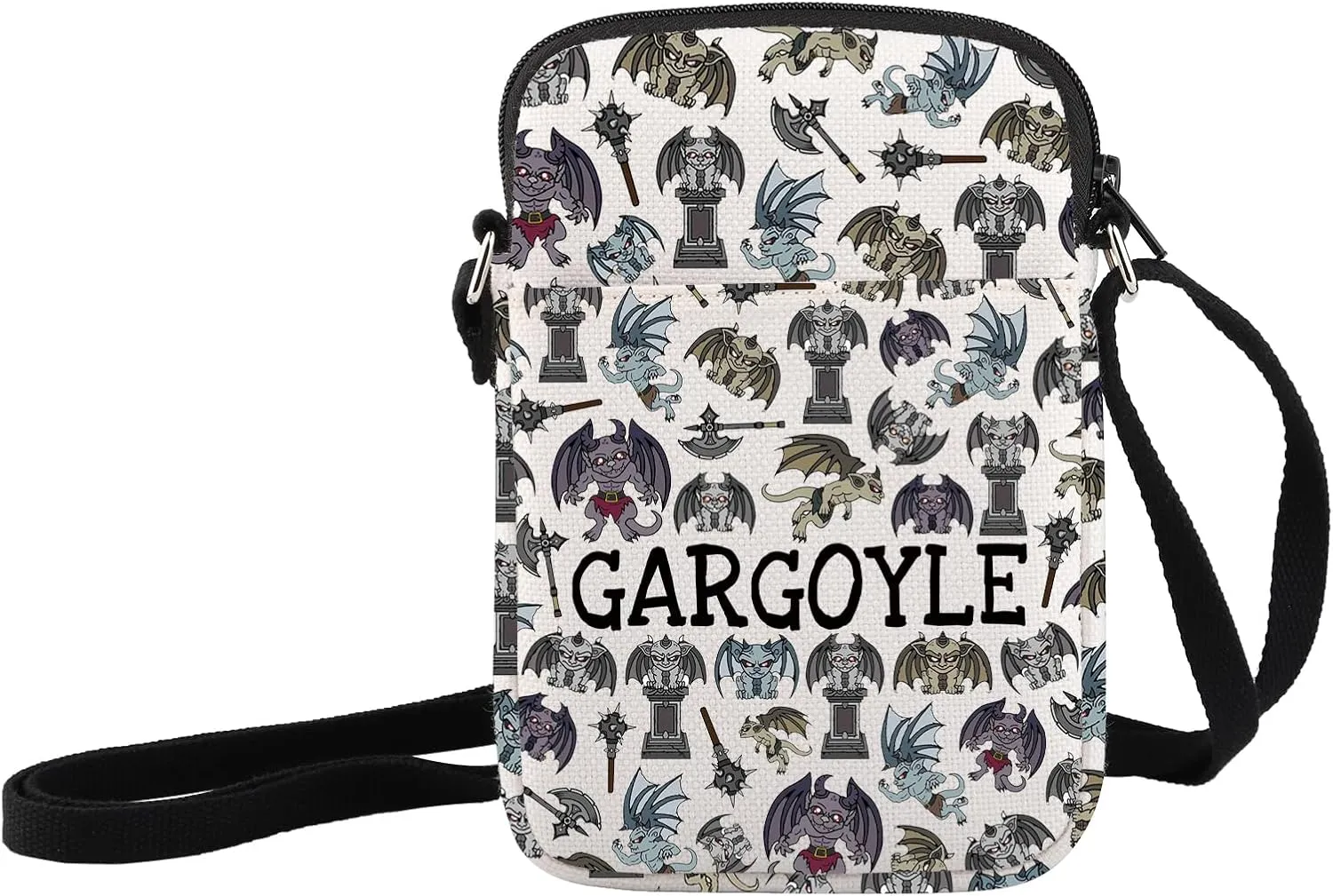 JXGZSO Gargoyle Cryptid Crossbody Bag Cryptozoology Gift Cryptid Creature Gift Mythical Gargoyle Monster Shoulder Bag