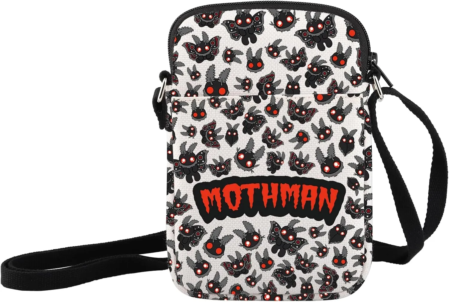 JXGZSO Mothman Cryptid Crossbody Bag Cryptozoology Gift Cryptid Creature Gift Mythical Mothman Monster Shoulder Bag