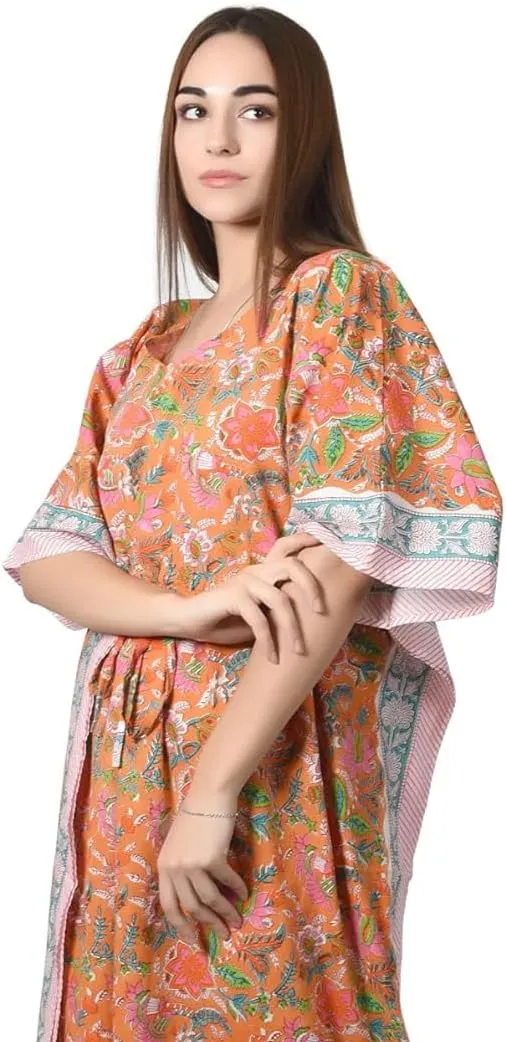 Kaftan Dresses for Women - Different Prints - Free Size Kaftans for Women - Hand Block Printed Cotton Kaftans