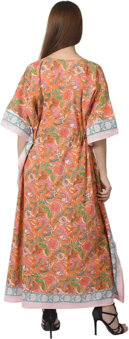 Kaftan Dresses for Women - Different Prints - Free Size Kaftans for Women - Hand Block Printed Cotton Kaftans