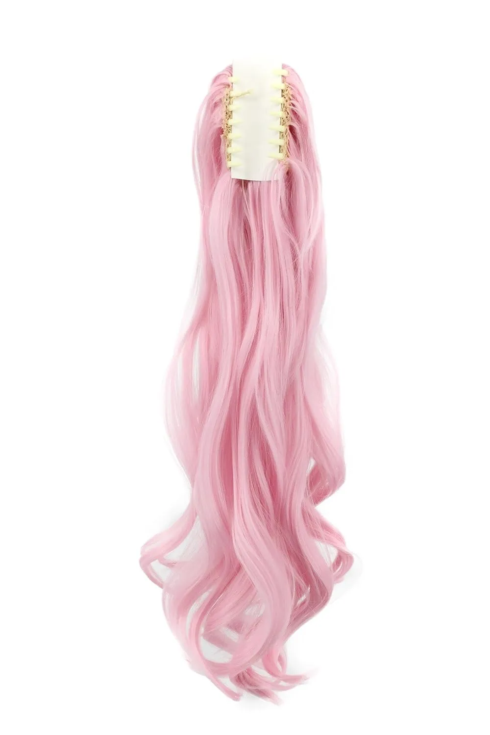 karlery Curly Clip In Thick Claw Drawstring Ponytail Extension Multi-colored Hair Pony Tail Hair Extension (Pink)