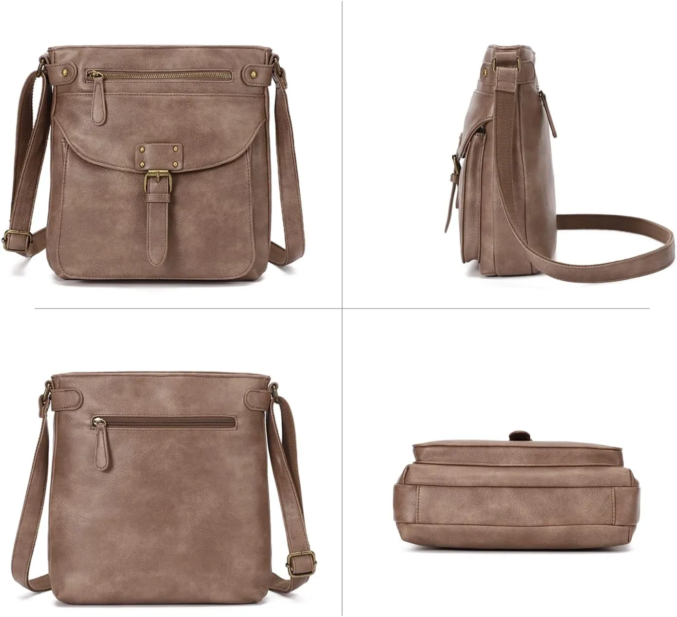 KouLi Buir Crossbody Purses for Women - PU Leather Shoulder Handbags Sling Bag Crossboby Bags Medium Multi Pockets