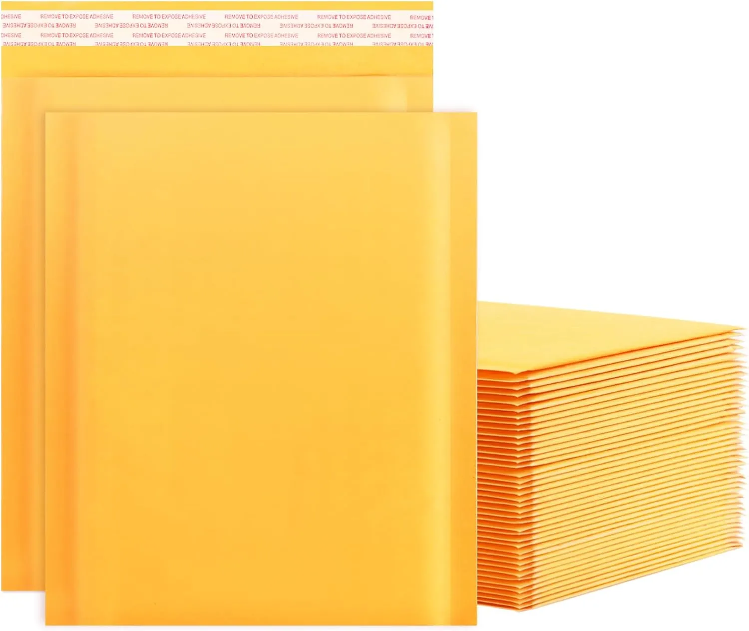 Kraft Bubble Mailers 8.5x11inch 50Pack Yellow Self-Seal Padded Envelopes Bubble Opaque Padded Mailers Shipping Bags for Small Businesses to Package and Mail Jewelry Cosmetics, Electronic Products