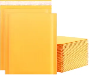 Kraft Bubble Mailers 8.5x11inch 50Pack Yellow Self-Seal Padded Envelopes Bubble Opaque Padded Mailers Shipping Bags for Small Businesses to Package and Mail Jewelry Cosmetics, Electronic Products