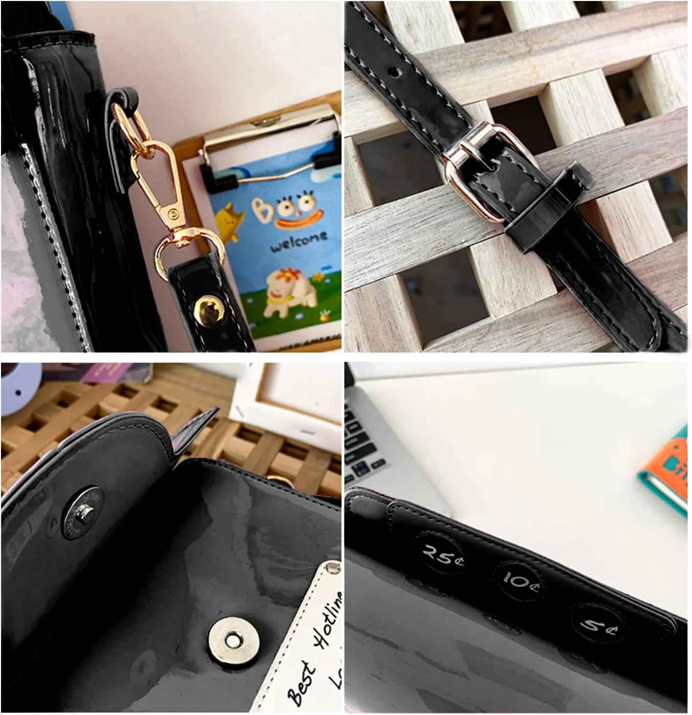 KUANG! Women Reflective Fashion Telephone Shaped Shoulder Bag Ladies Novelty Microphone Crossbody Bag Chain Purse for Girls