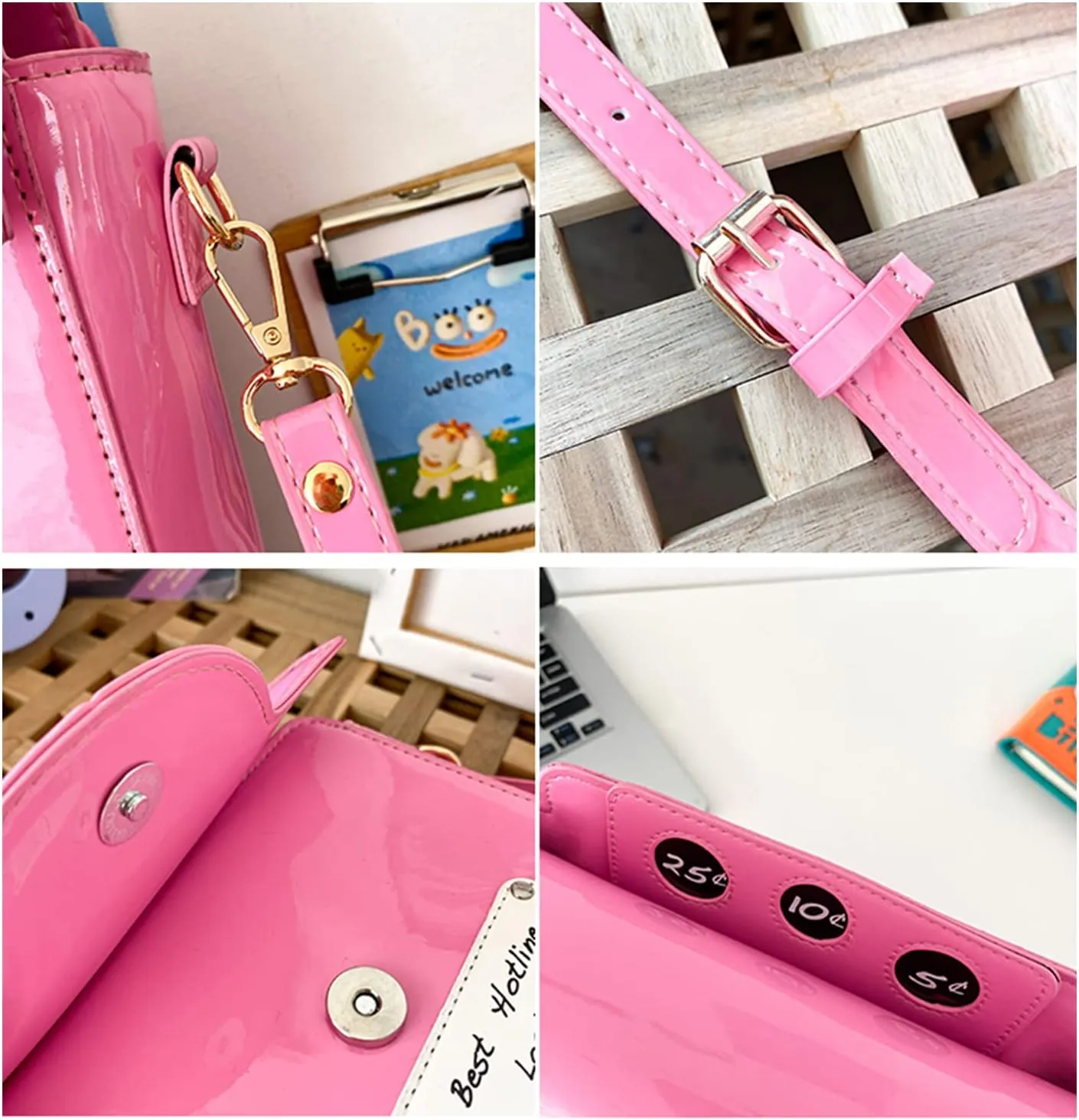 KUANG! Women Reflective Fashion Telephone Shaped Shoulder Bag Ladies Novelty Microphone Crossbody Bag Chain Purse for Girls