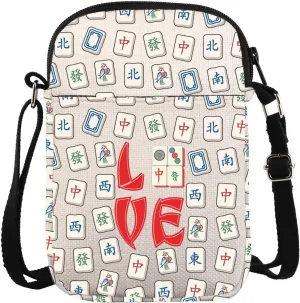 KUIYAI Mahjong Crossbody Bag Mahjong Lover Gift Mahjong Player Mahjong Fans Merch
