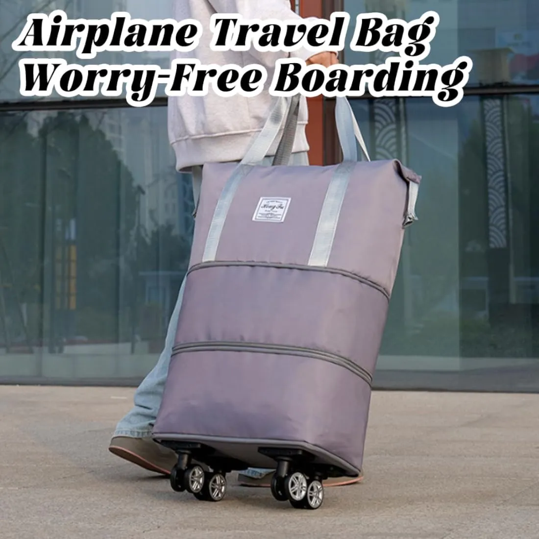 Kulken Travel Bag with Wheels, 2025 New Large Capacity Travel Bag - Universal Wheel Removable, Lightweight Expandable (1*Light Blue)