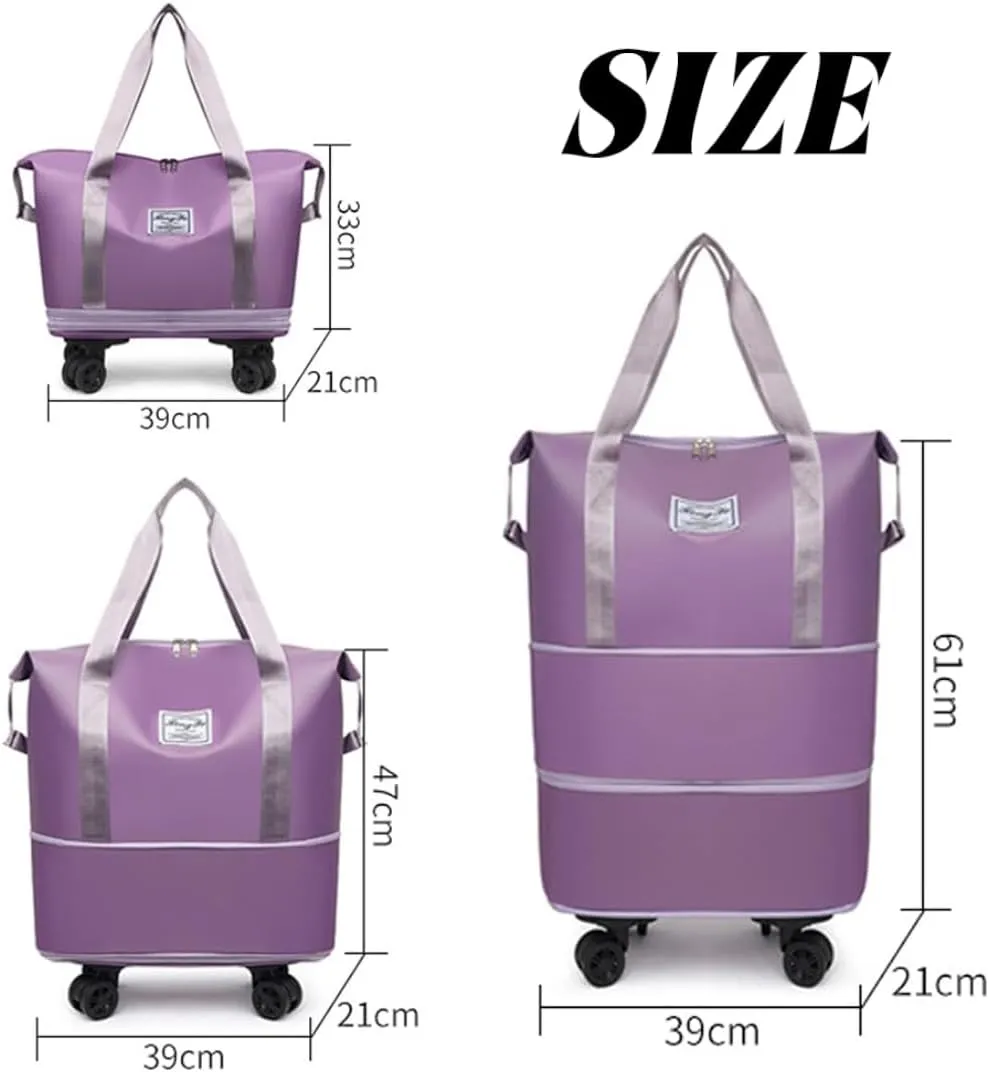 Kulken Travel Bag with Wheels, 2025 New Large Capacity Travel Bag - Universal Wheel Removable, Lightweight Expandable (1*Light Blue)