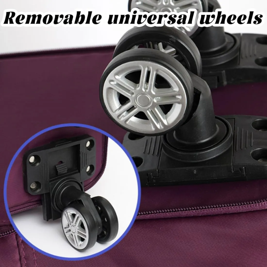 Kulken Travel Bag with Wheels, 2025 New Large Capacity Travel Bag - Universal Wheel Removable, Lightweight Expandable (1*Light Blue)
