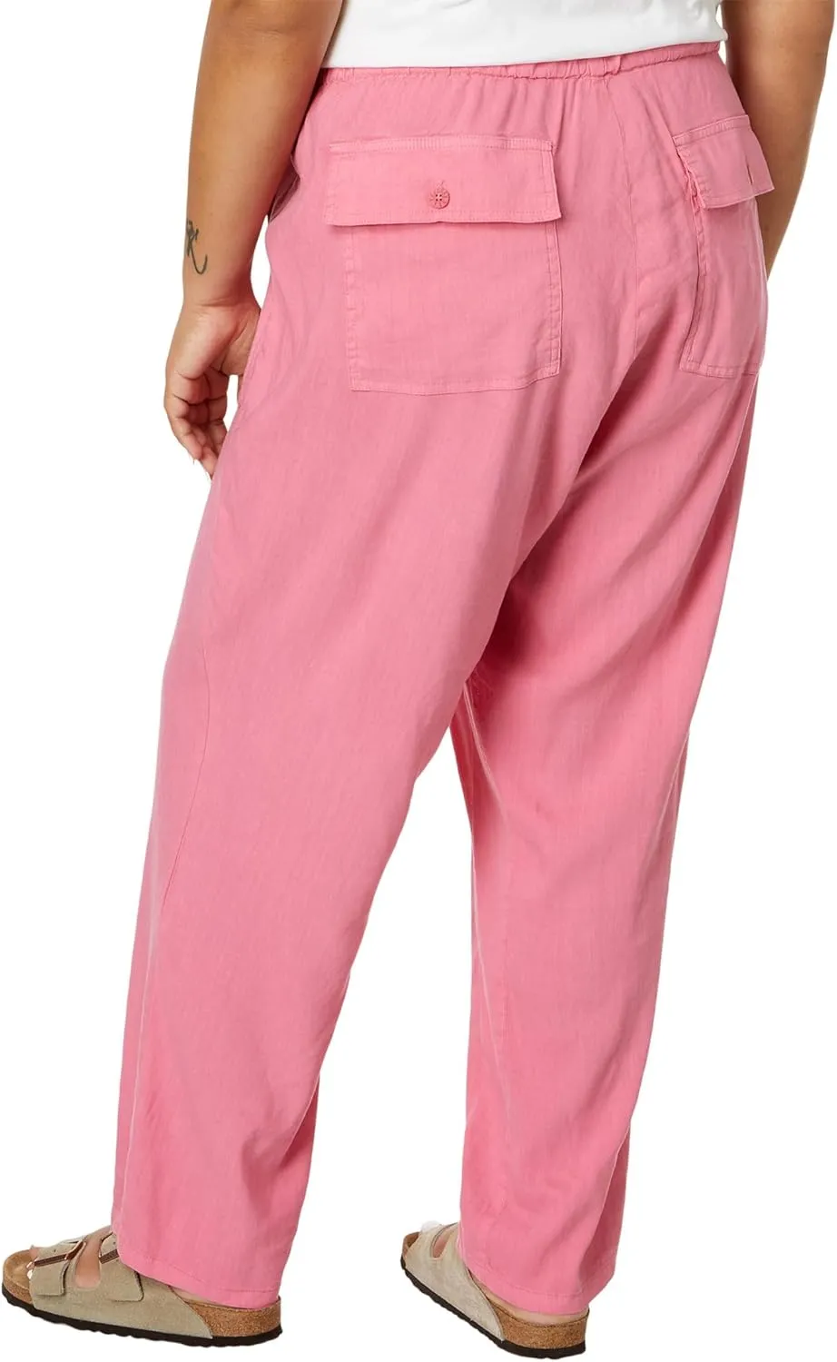 KUT from the Kloth Women's Plus Size Rosalie-Drawstring Pants with Porkchop Pockets in Dawn Pink