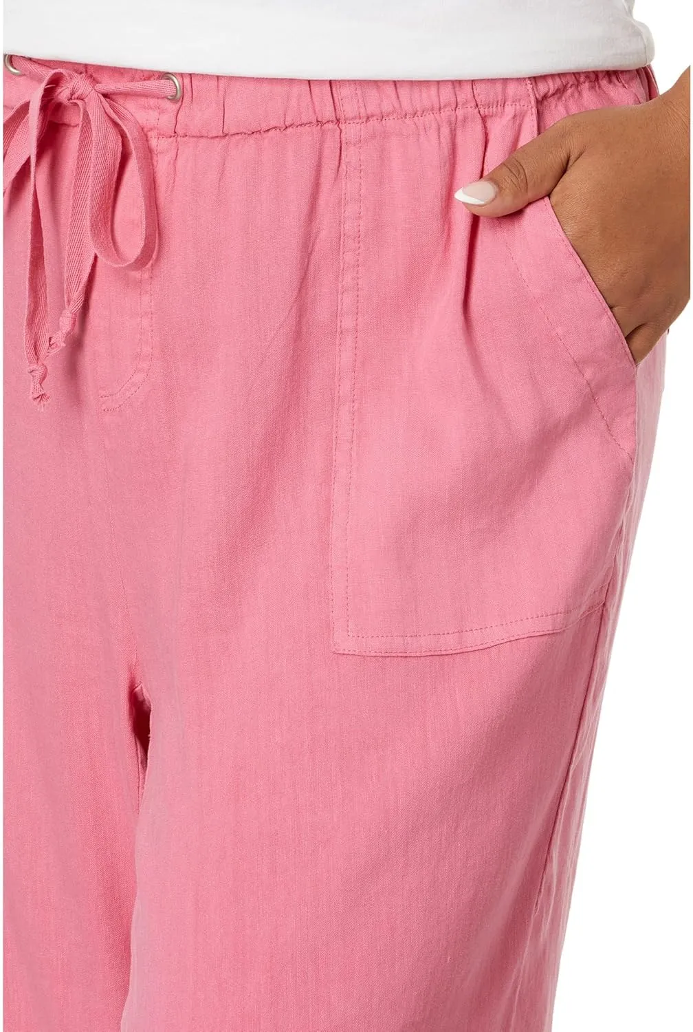 KUT from the Kloth Women's Plus Size Rosalie-Drawstring Pants with Porkchop Pockets in Dawn Pink