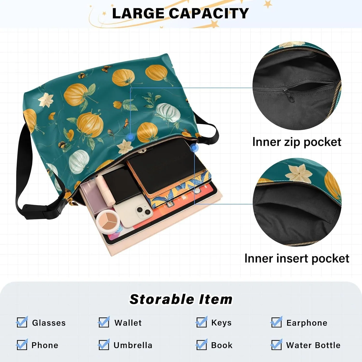 Ladies Purse Crossbody Trendy Womens Crossbody Sling Bag Large Shoulder Purse Funny Kumquat Fruit Purple