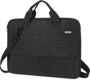LANDICI Laptop Bag Carrying Case 13-14 inch with Shoulder Strap, Slim Waterproof Computer Sleeve Compatible with MacBook Air 13/13.3 M1 M2, MacBook Pro 13/14, Chromebook 14, Black