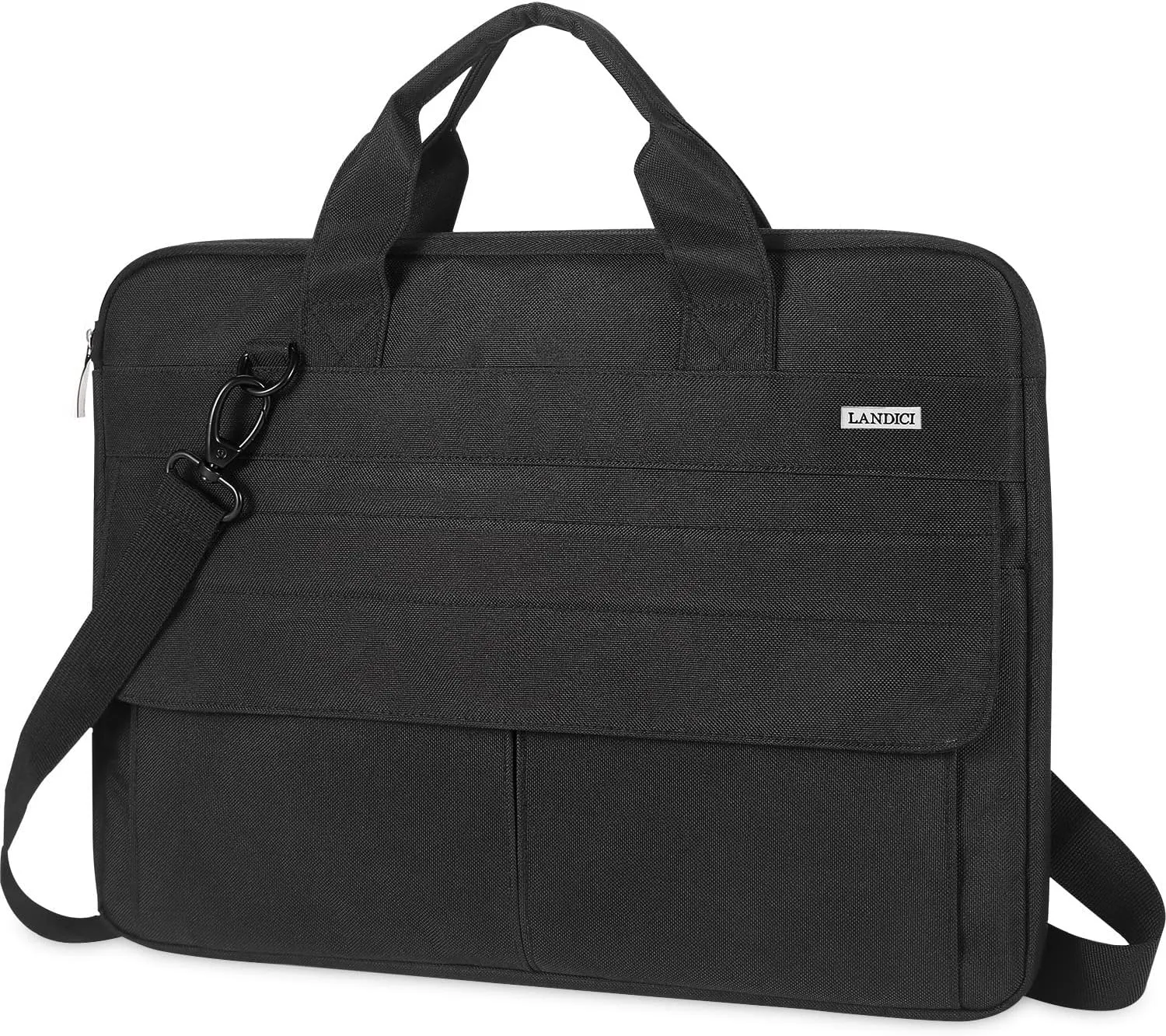 LANDICI Laptop Bag Carrying Case 13-14 inch with Shoulder Strap, Slim Waterproof Computer Sleeve Compatible with MacBook Air 13/13.3 M1 M2, MacBook Pro 13/14, Chromebook 14, Black