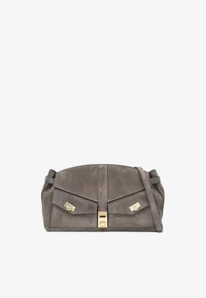 Large Hug Suede Shoulder Bag