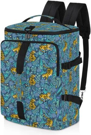Large Sports Gym Bag With Shoe & Laptop Compartment 47L Waterproof Travel Duffel Bags for Men Women Bohemian Tiger Luggage Backpack Duffle Bag