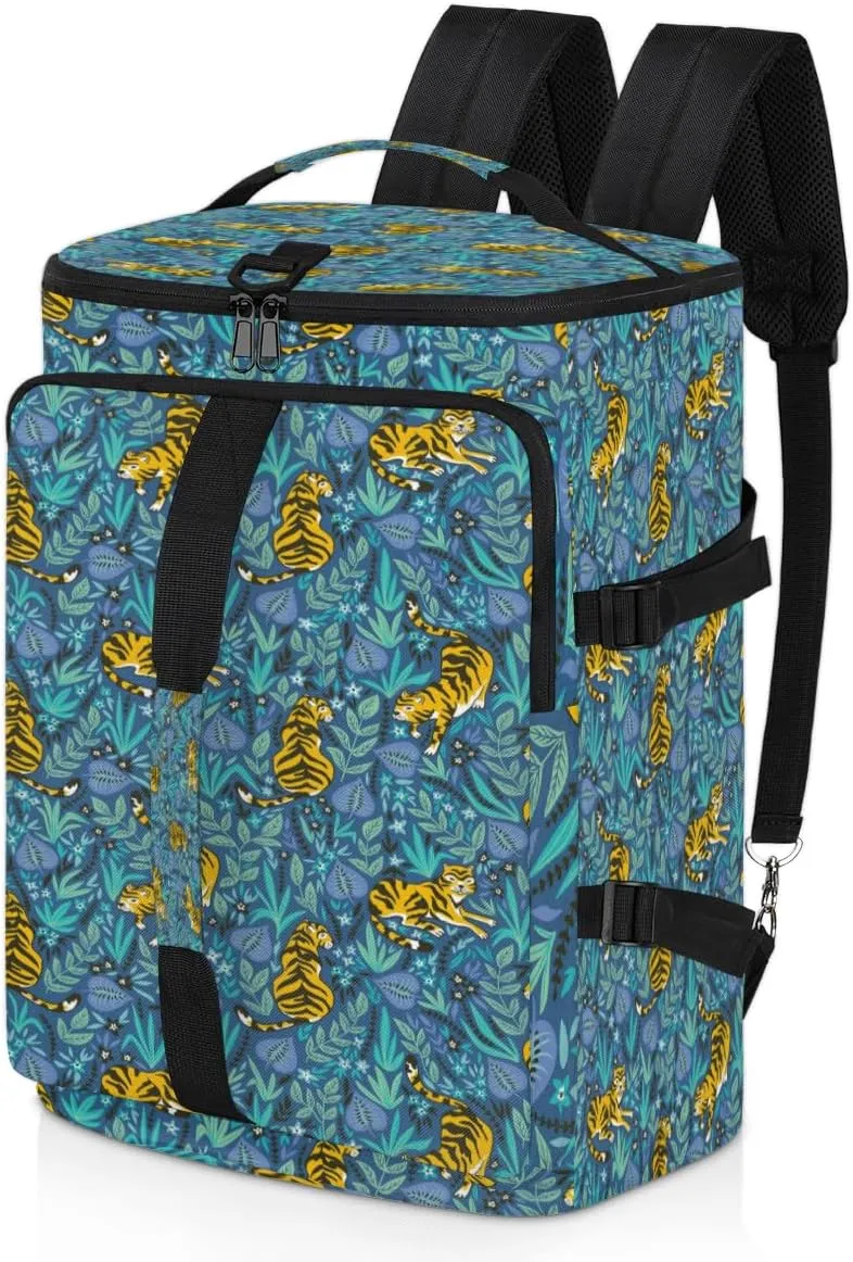 Large Sports Gym Bag With Shoe & Laptop Compartment 47L Waterproof Travel Duffel Bags for Men Women Bohemian Tiger Luggage Backpack Duffle Bag