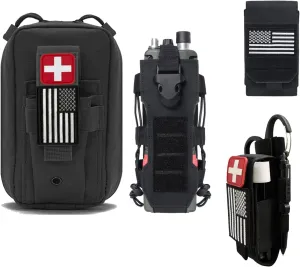 Laser Cut Molle Tourniquet Holder & Rip Away Ifak Pouch & Tactical Molle Phone Pouch & Molle Radio Pouch Holder for Duty Belt