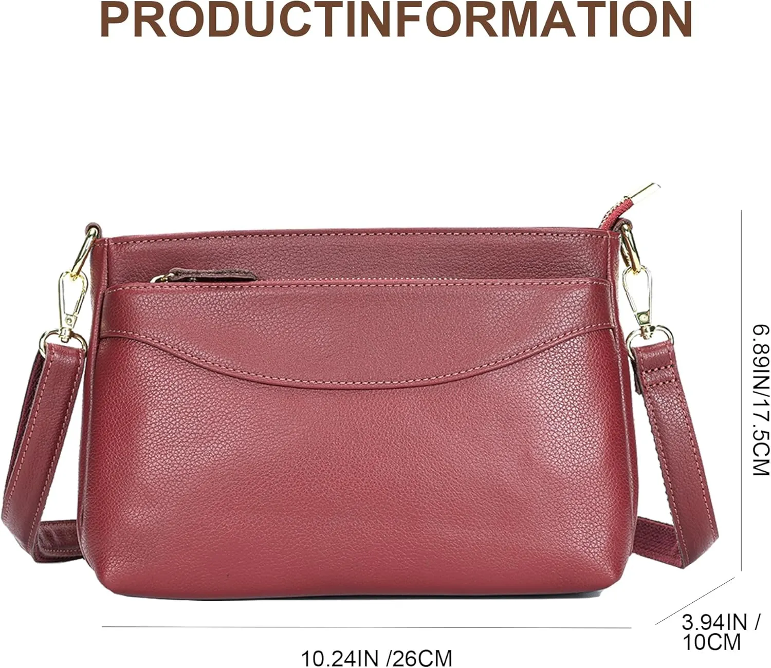 Leather Women's Crossbody Bag, Stylish Small Square Shoulder Bag with Adjustable Shoulder Strap for Everyday Use