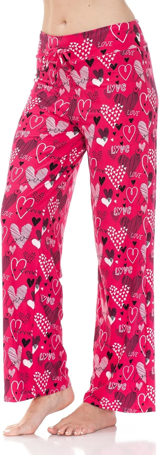 Leggings Depot Women's Casual Long Pajama Lounge Pants Drawstring Sleepwear-Print Design