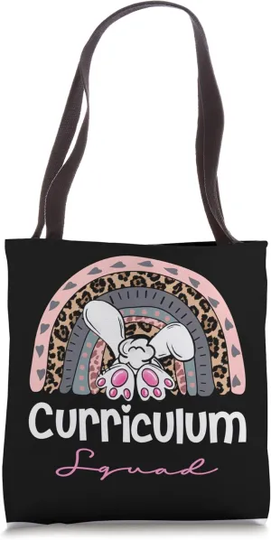 Leopard Boho Rainbow Easter School Team, Curriculum Squad Tote Bag
