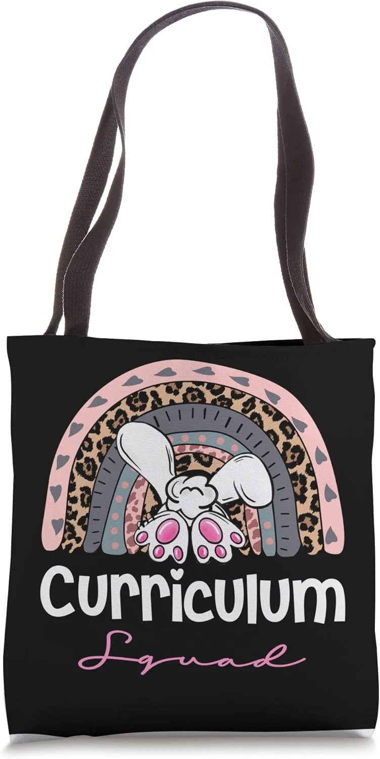 Leopard Boho Rainbow Easter School Team, Curriculum Squad Tote Bag
