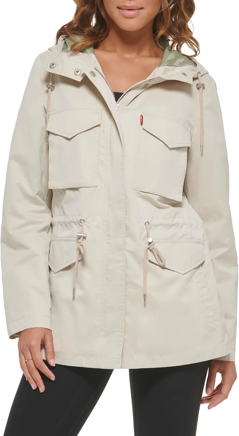 Levi's Women's Plus Four Pocket Hooded Military Jacket