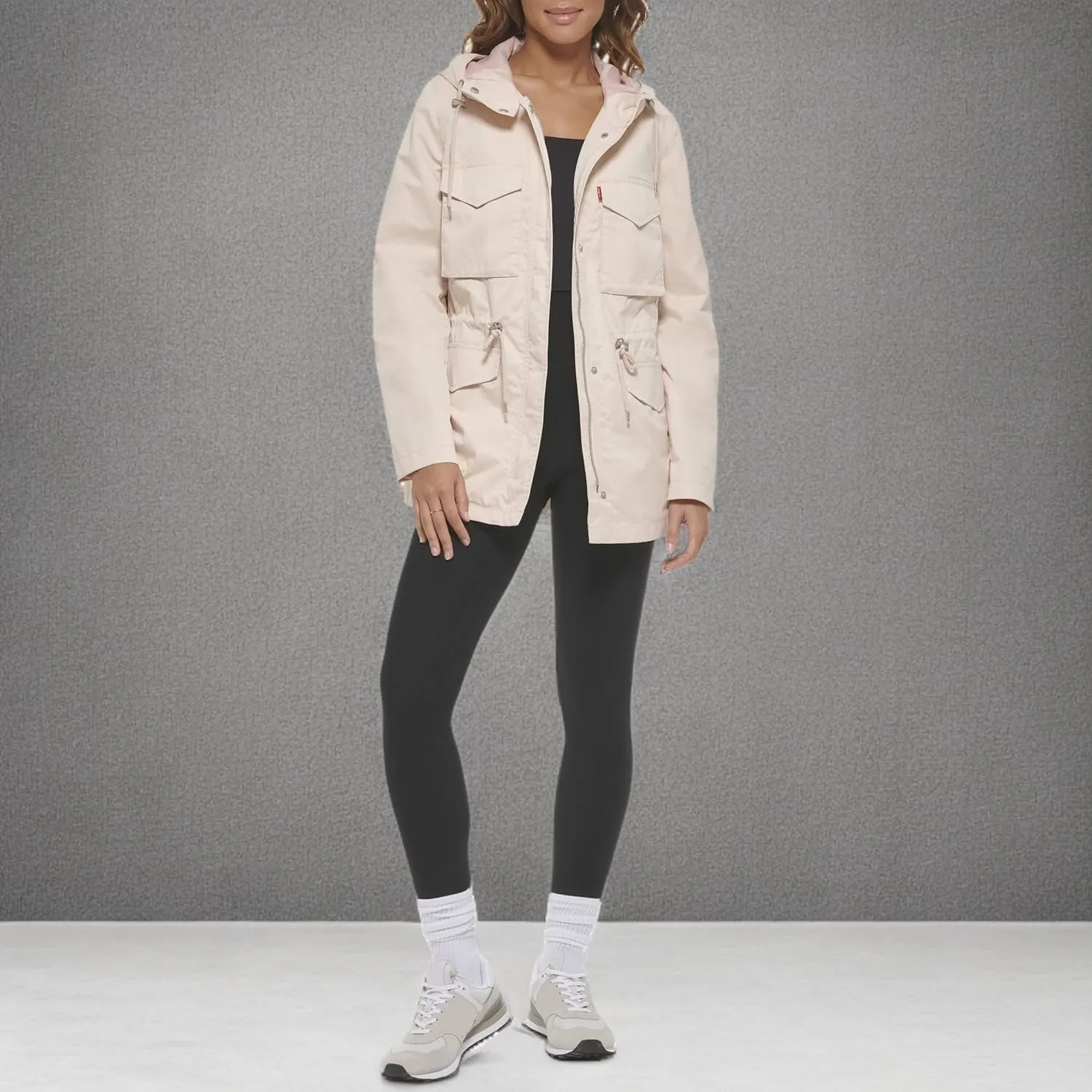 Levi's Women's Plus Four Pocket Hooded Military Jacket