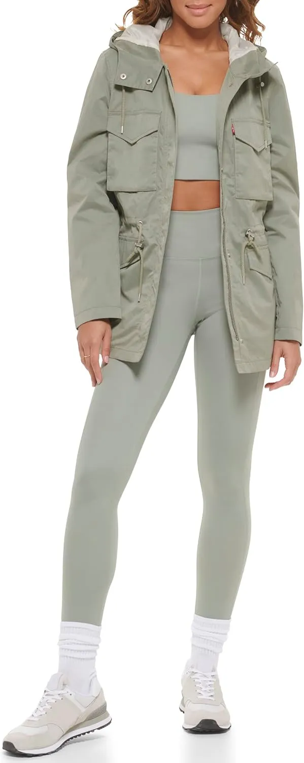 Levi's Women's Plus Four Pocket Hooded Military Jacket