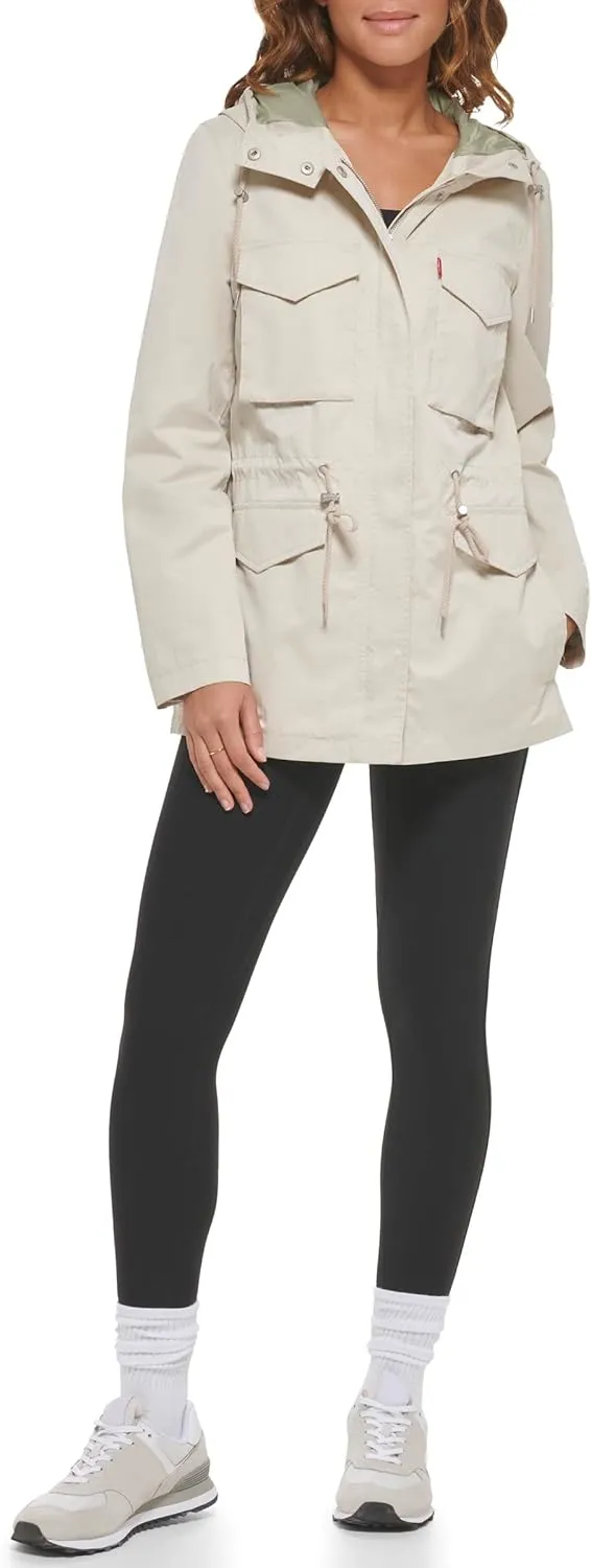 Levi's Women's Plus Four Pocket Hooded Military Jacket