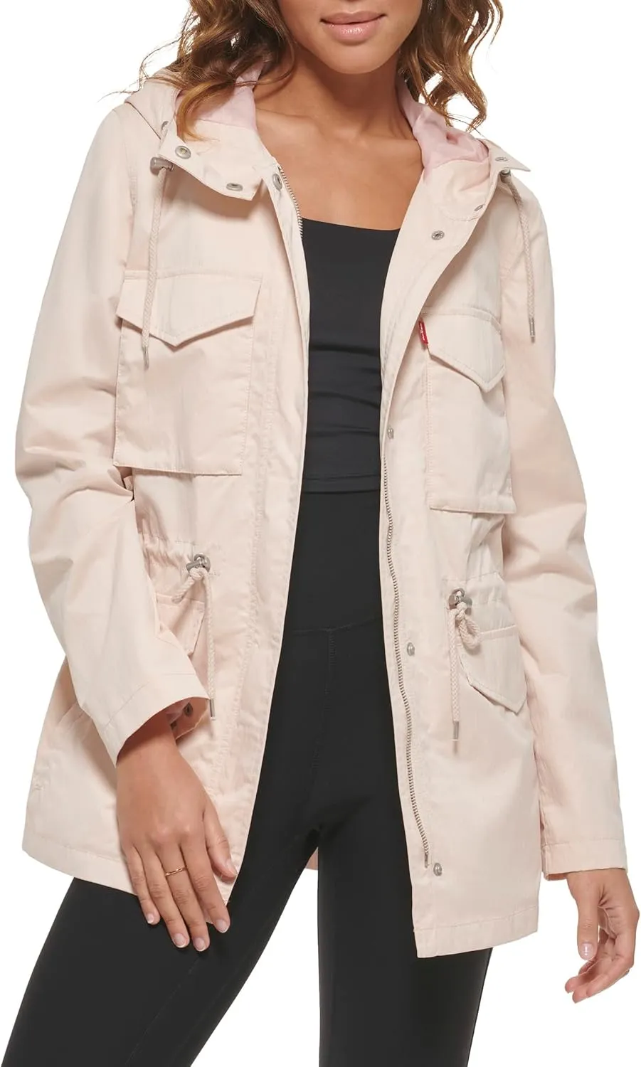 Levi's Women's Plus Four Pocket Hooded Military Jacket