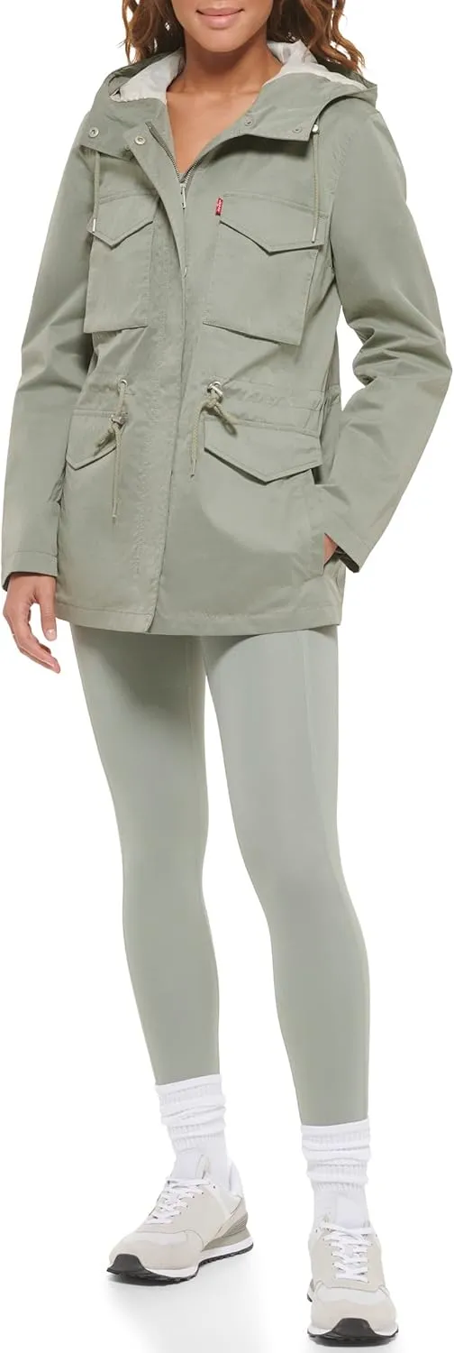 Levi's Women's Plus Four Pocket Hooded Military Jacket
